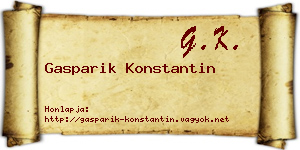 Gasparik Konstantin névjegykártya